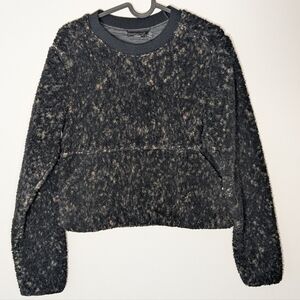 PrAna Polar Escape Sweater Crew Neck Long Sleeve Black Size M Sherpa Reversible